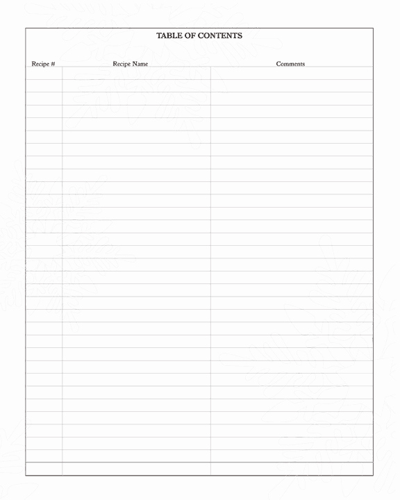 Printable Table Of Contents Template Luxury Blank Table Contents Printable