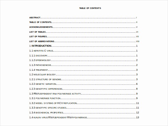 Printable Table Of Contents Template New Apa Style Table Of Contents Template toc Beautiful