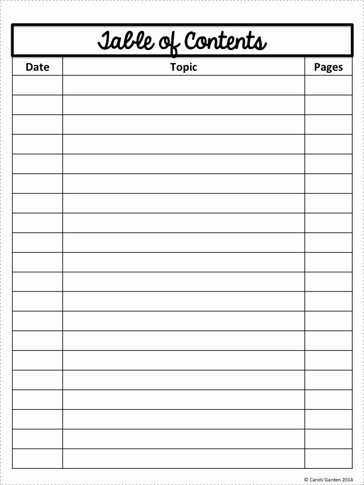 Printable Table Of Contents Template Unique 25 Best Ideas About Table Of Contents Template On