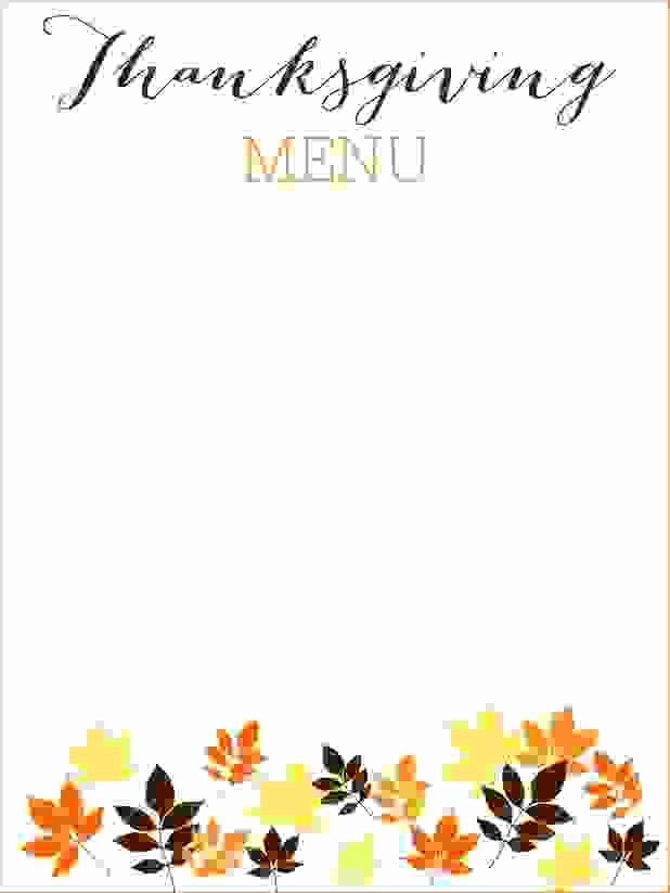 Printable Thanksgiving Menu Template Free New 6 Thanksgiving Menu Template