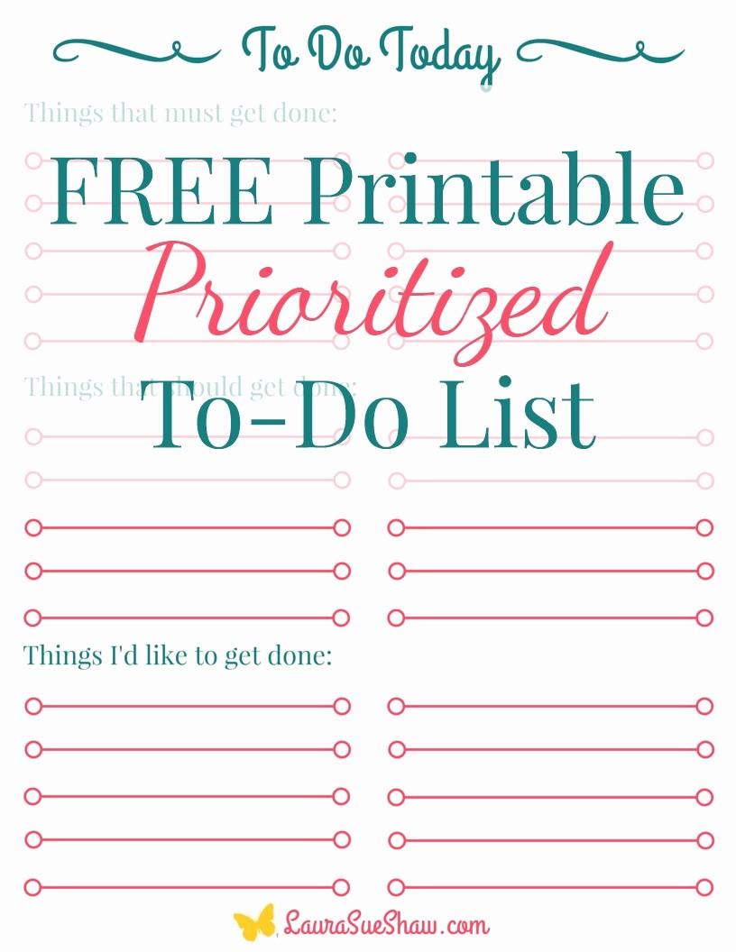 Printable Things to Do Lists Beautiful Free Printable Prioritized to Do List