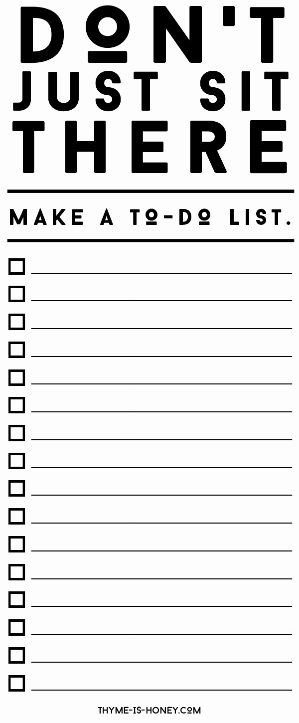 Printable Things to Do Lists Best Of to Do List Printable Thyme is Honey