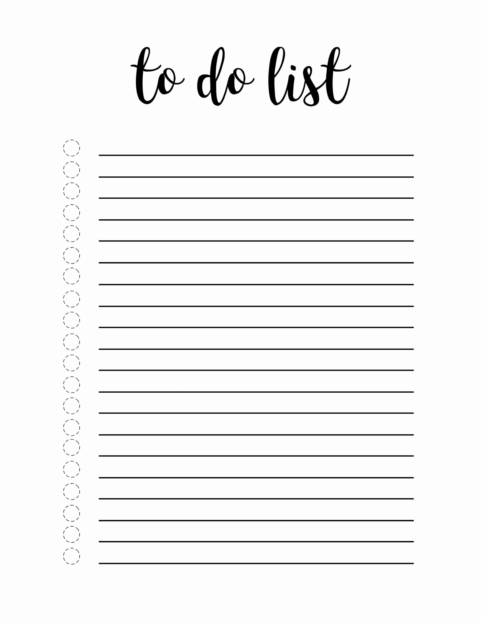 Printable Things to Do Lists Fresh Free Printable to Do List Template