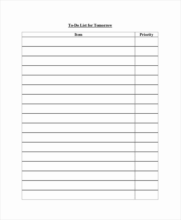 Printable to Do List Template Elegant to Do List 13 Free Word Excel Pdf Documents Download