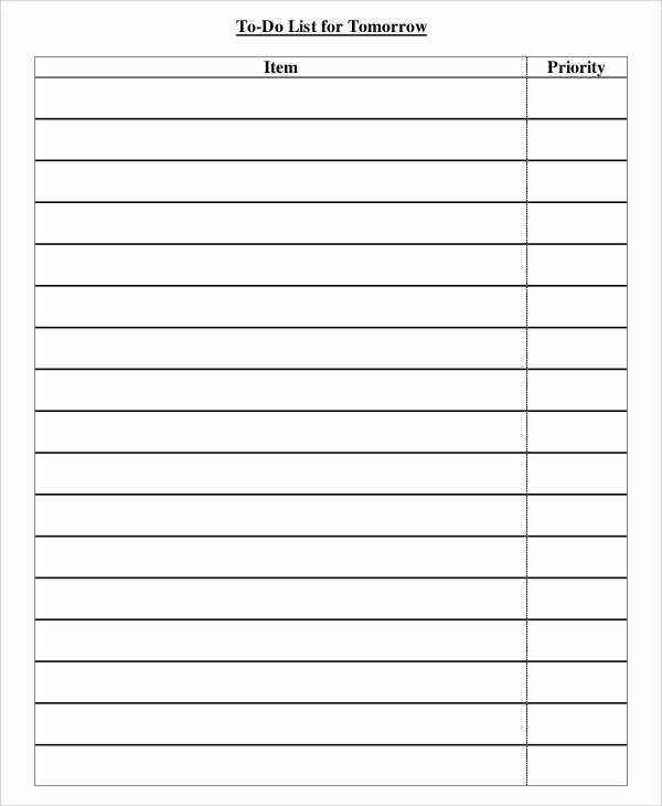 Printable to Do List Template Fresh Daily to Do List Template 7 Free Pdf Documents Download