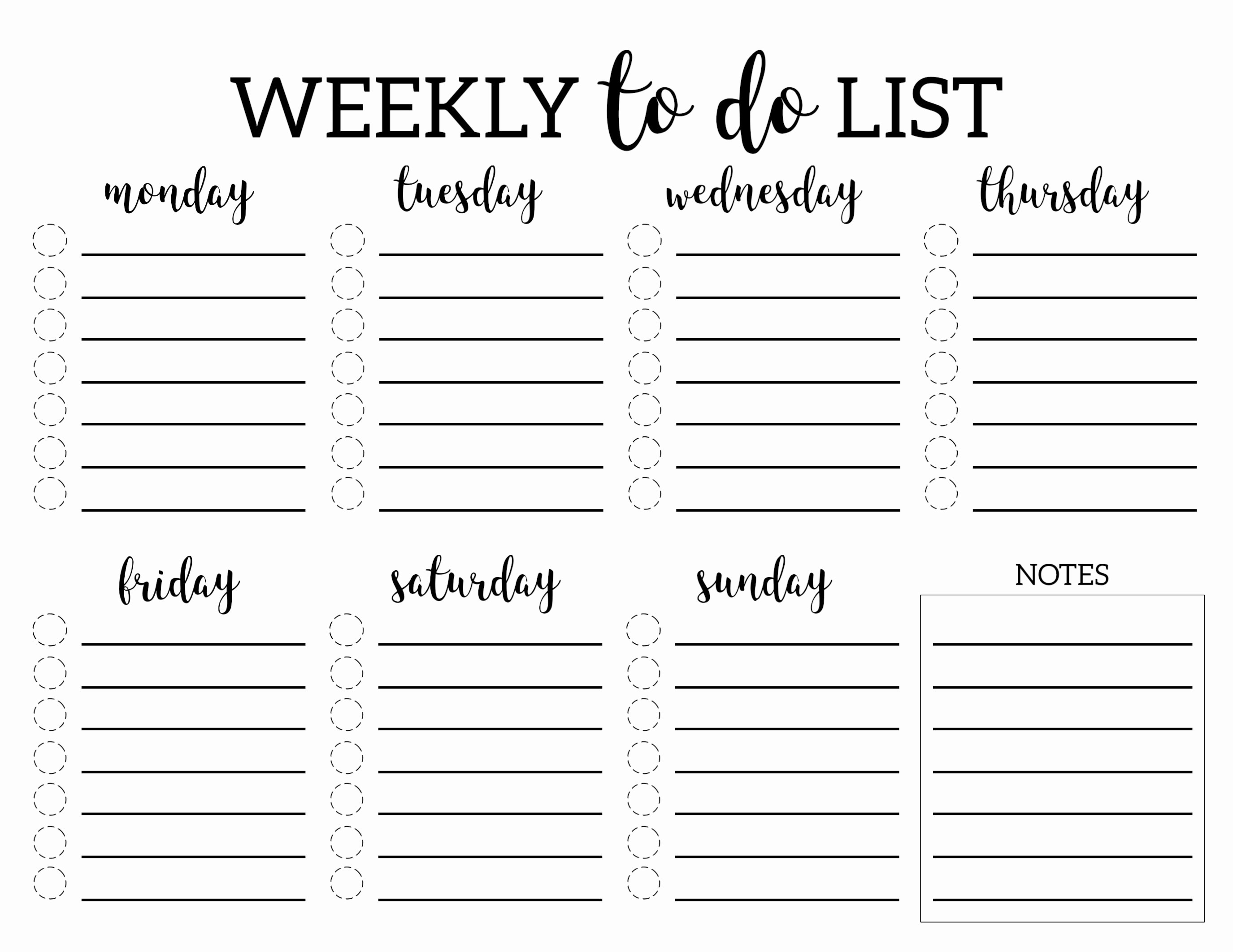 Printable to Do List Template Inspirational Weekly to Do List Printable Checklist Template Paper