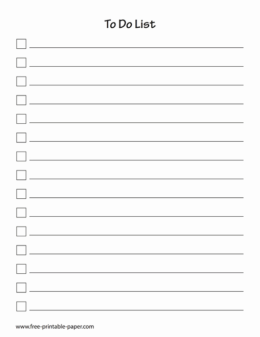 Printable to Do List Template Lovely Printable to Do Checklist – to Do List Template – Free