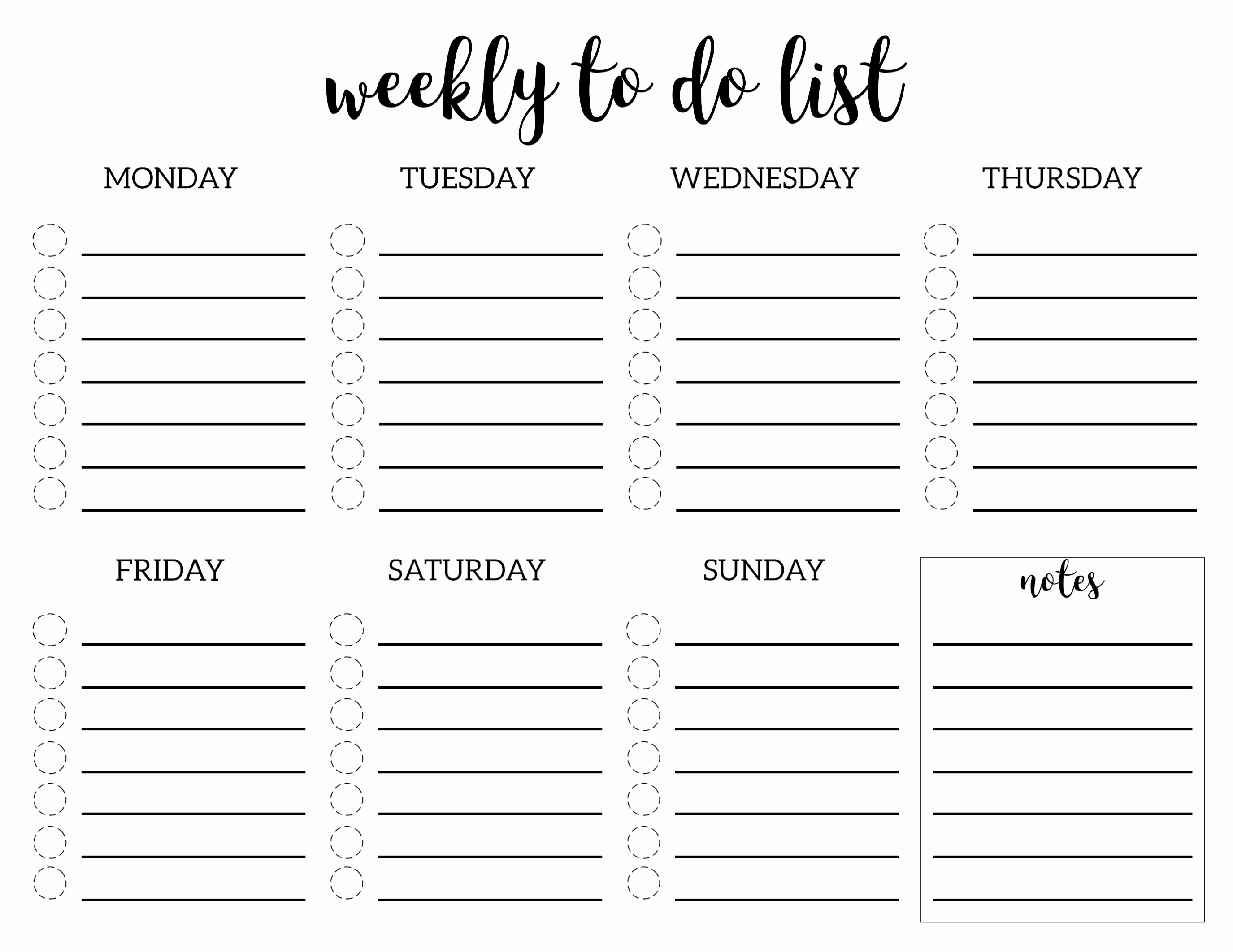 Printable to Do List Template Lovely Weekly to Do List Printable Checklist Template Paper