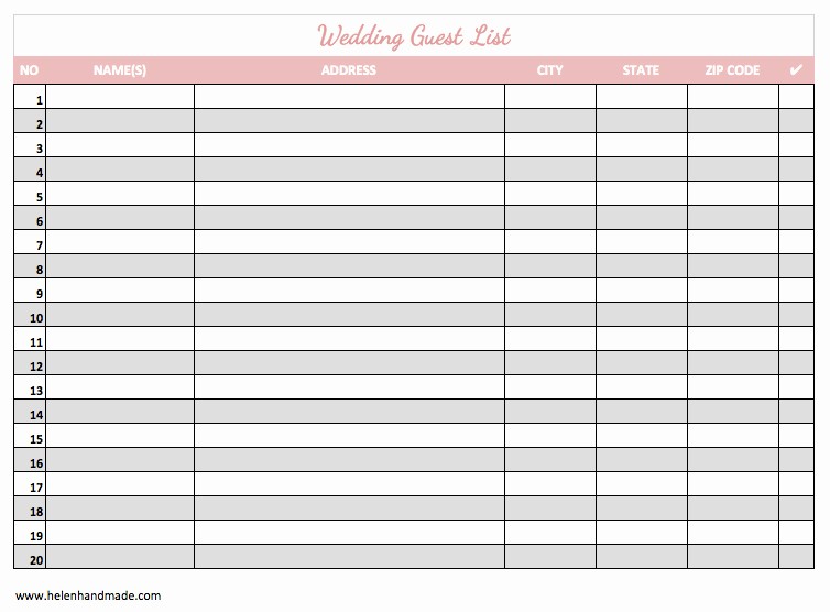Printable Wedding Guest List organizer Beautiful 17 Wedding Guest List Templates Excel Pdf formats