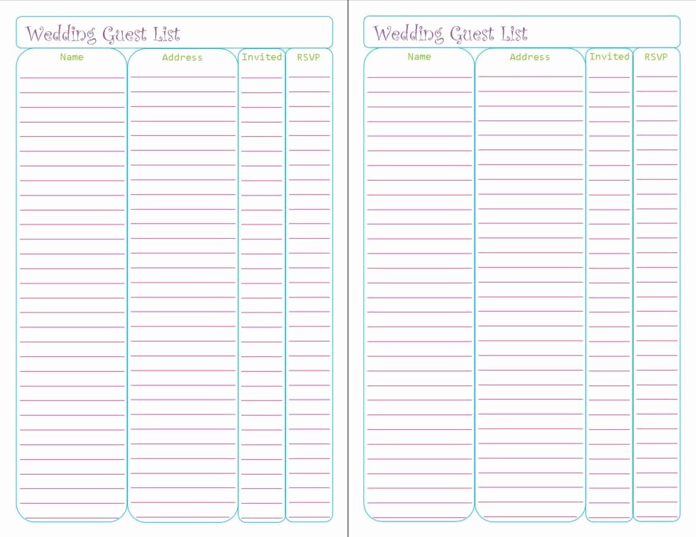 Printable Wedding Guest List organizer New Free Printable Wedding Guest List Tracker