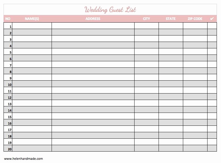 Printable Wedding Guest List organizer New Free Wedding Guest List Template Wedding Guest List