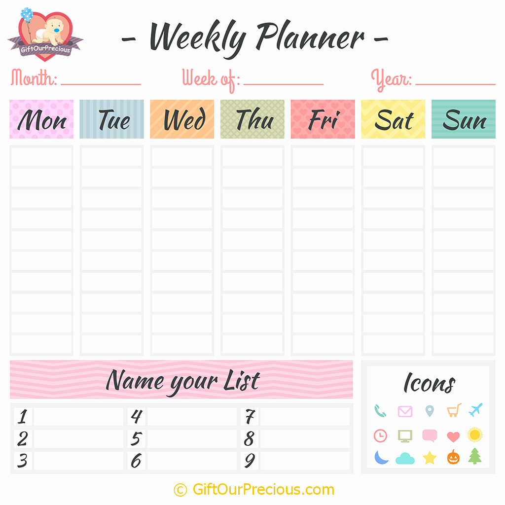 Printable Weekly Calendars with Times Best Of Printable Weekly Planner Gift Our Precious