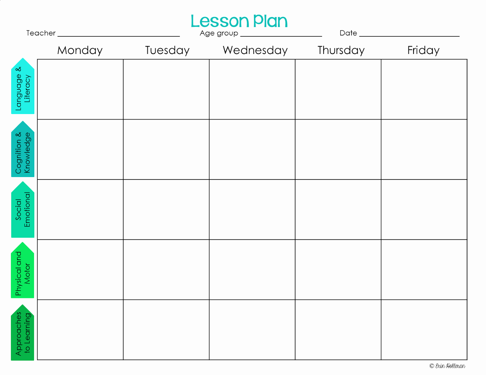 Printable Weekly Lesson Plan Templates Beautiful Free Printable Weekly Lesson Plan Template