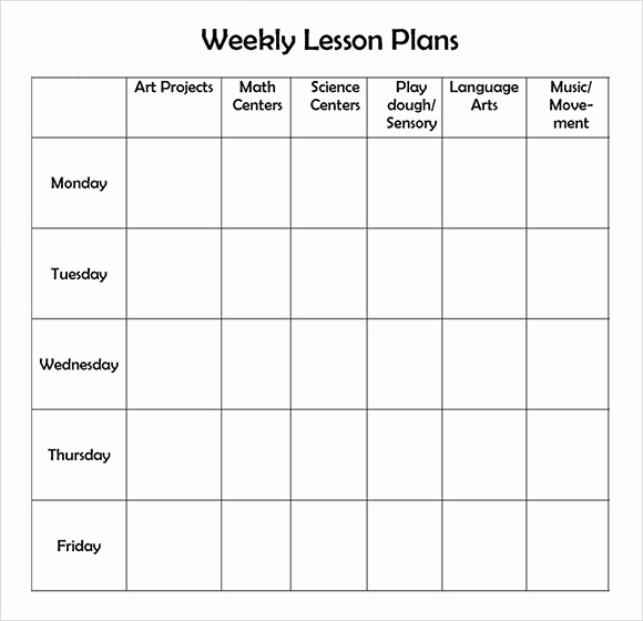 Printable Weekly Lesson Plan Templates Elegant 9 Sample Weekly Lesson Plans