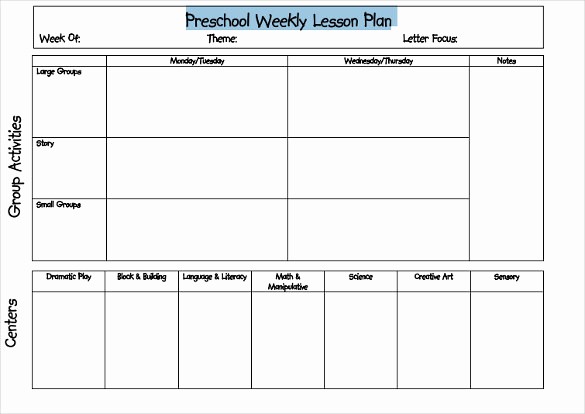 Printable Weekly Lesson Plan Templates New Free Printable Weekly Lesson Plan Template