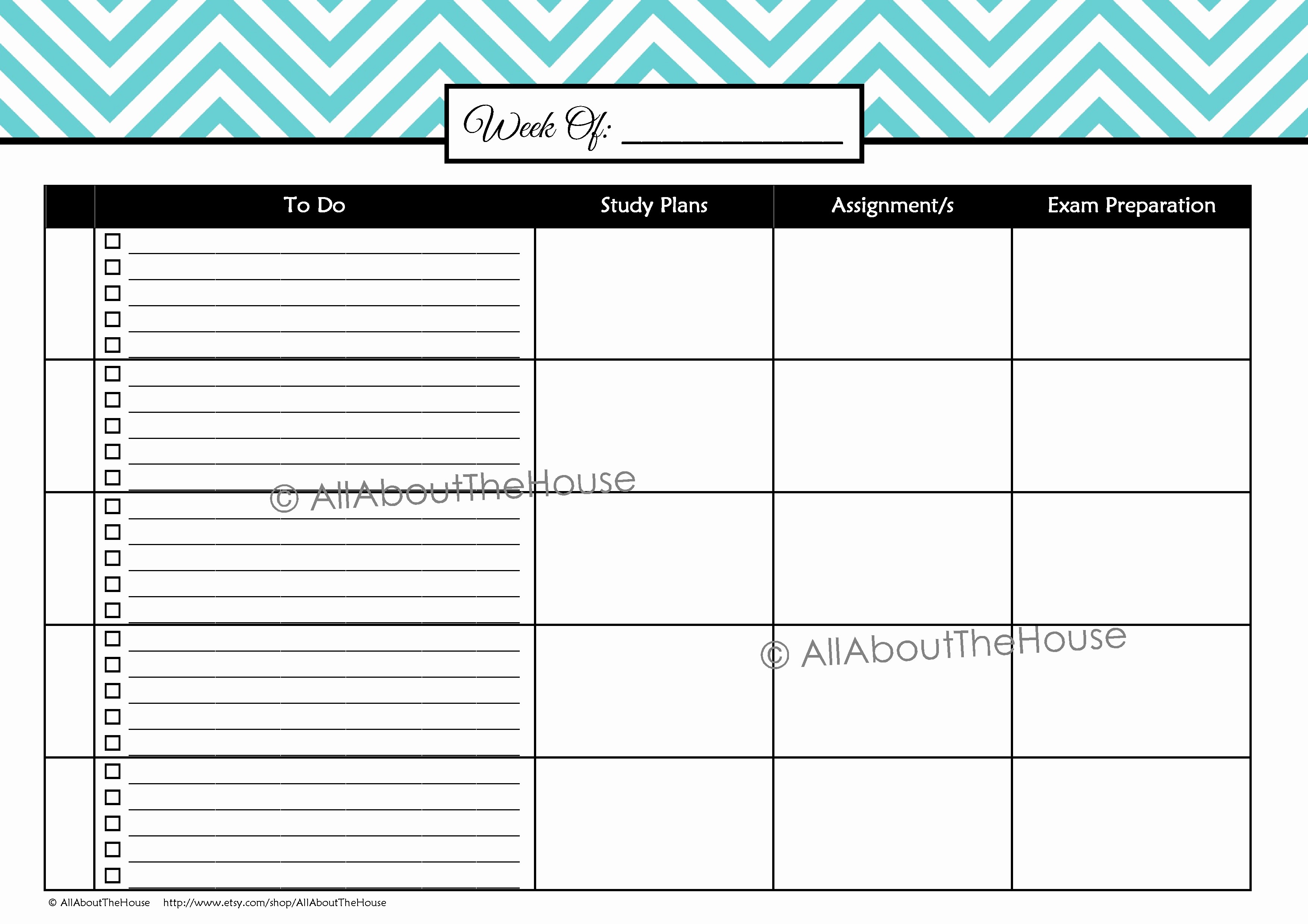 Printable Weekly Planner for Students Awesome Student Planner – Editable