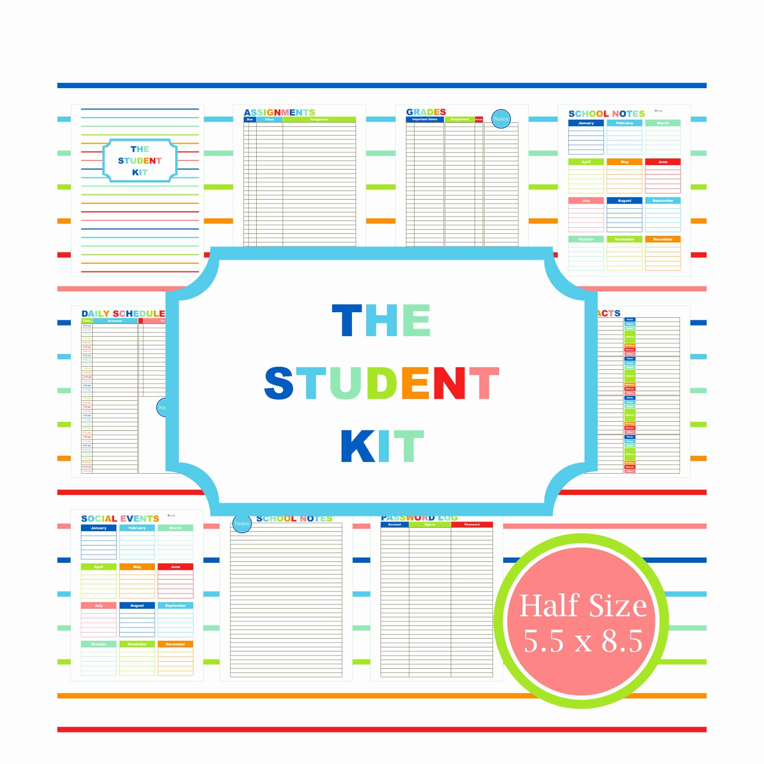 Printable Weekly Planner for Students Lovely Student Planner Printable Planner Student College Student