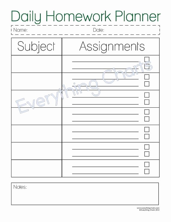 Printable Weekly Planner for Students Luxury Daily Homework Planner Pdf File Printable by