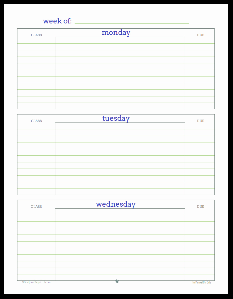 Printable Weekly Planner for Students Unique Getting Ready for Back to School Student Planner Printables