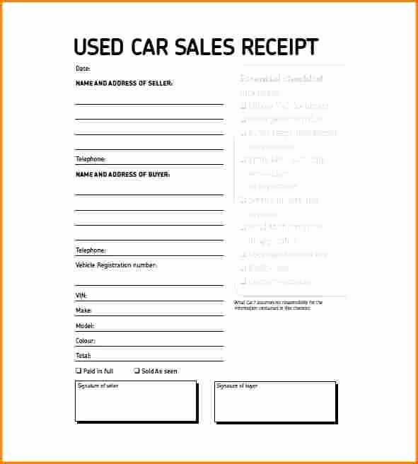 Private Car Sale Receipt Template Australia Pdf Printable Receipt Templates