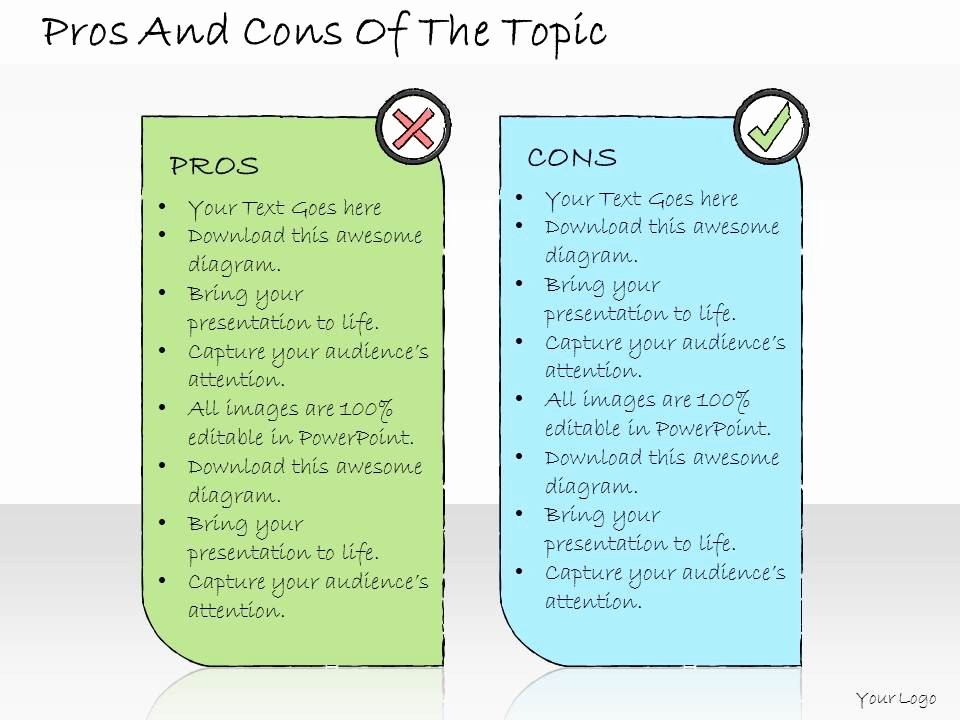 Pro and Con List Template Luxury 1013 Business Ppt Diagram Pros and Cons the topic