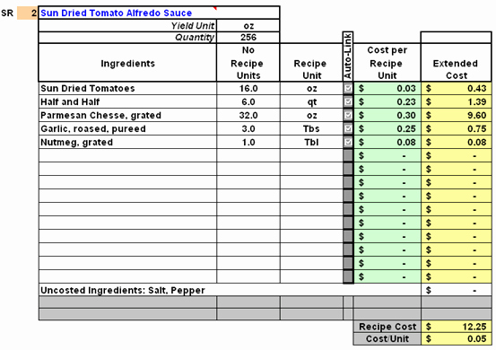 Product Costing Template Excel Free Fresh 10 Food Cost Spreadsheet