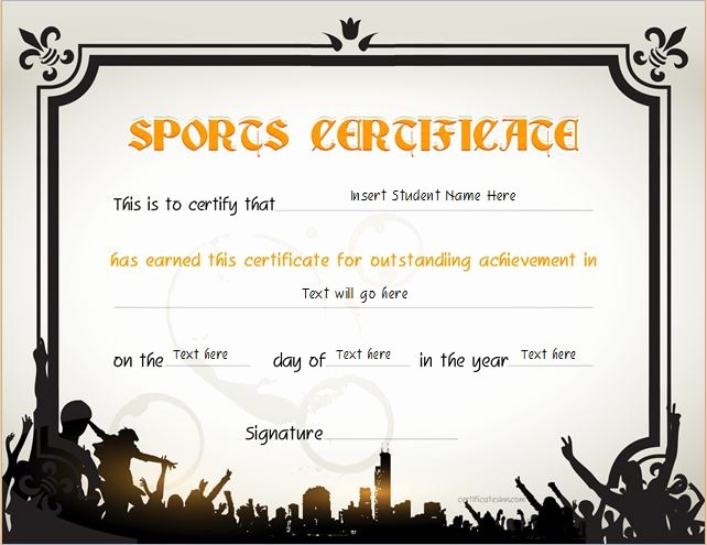 Professional Certificate Templates for Word Beautiful New Sports Certificate