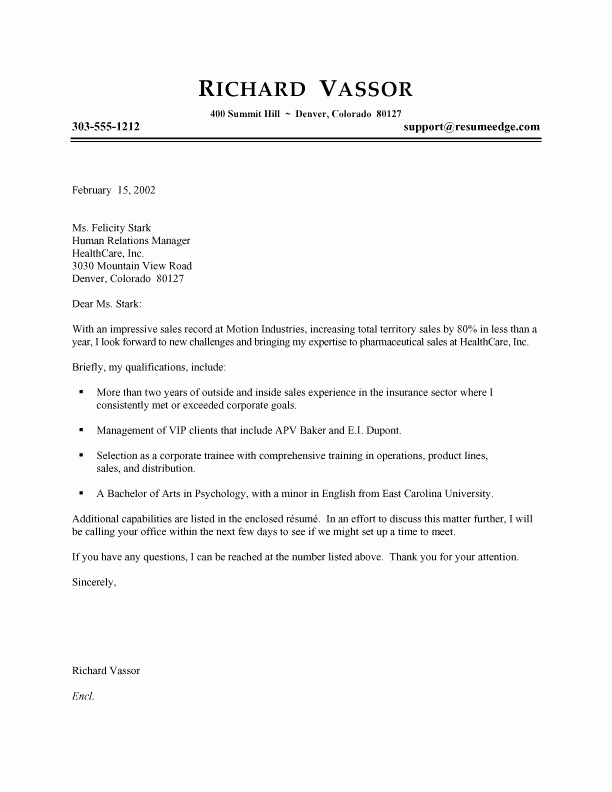 Professional Cover Letters for Resume Inspirational Sales Professional Cover Letter