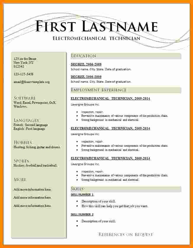 Professional Resume format Free Download Beautiful 5 Cv format Professional Free