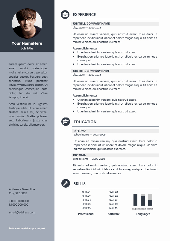 Professional Resume formats Free Download Beautiful orienta Free Professional Resume Cv Template