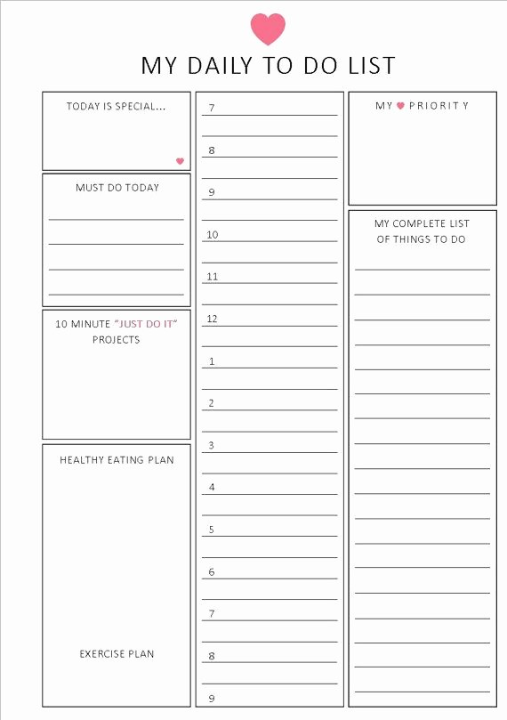 Professional to Do List Template Beautiful Daily to Do List Hourly format A5 Printable Planner