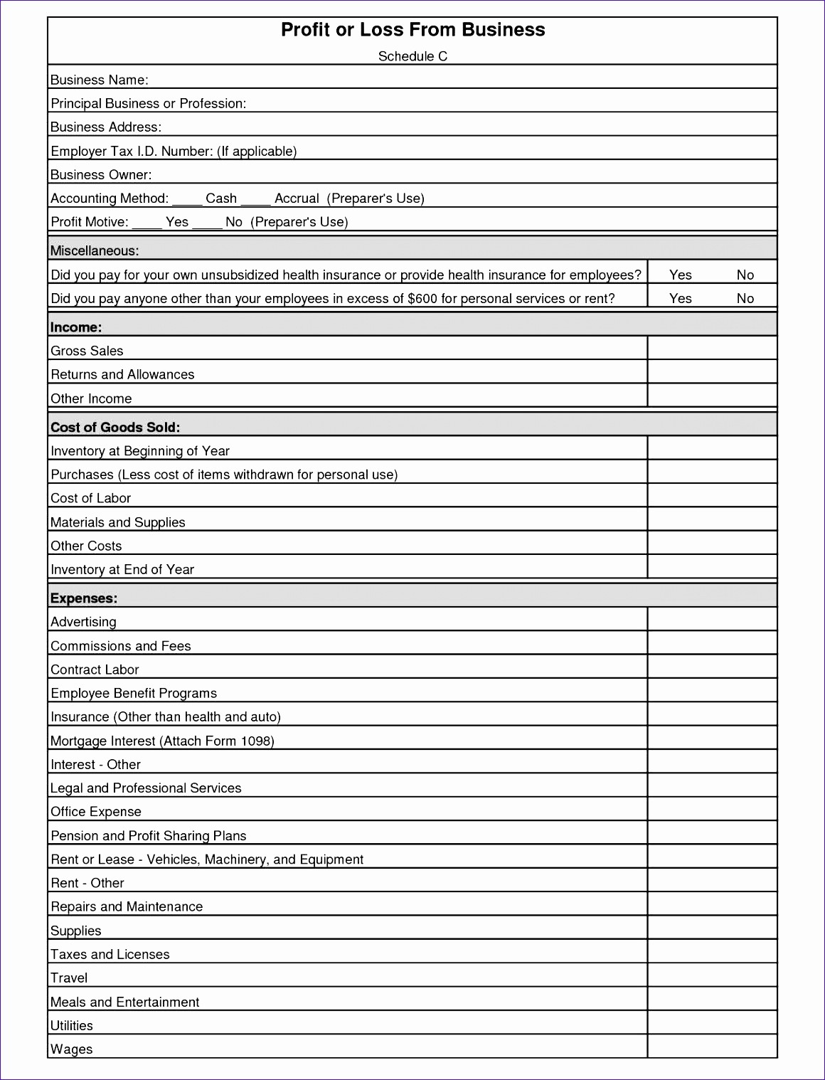 Profit &amp;amp; Loss Statement form Awesome 6 Business Financial Statement Template Excel