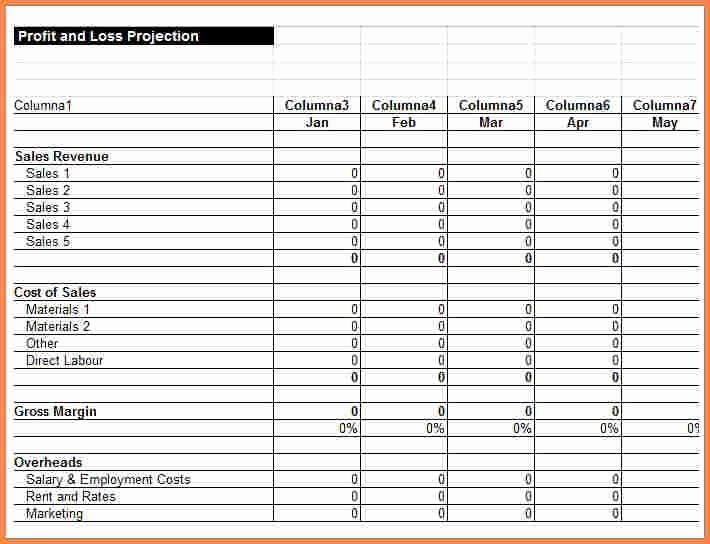 Profit and Loss Account Template Luxury 7 Business Profit and Loss Spreadsheet
