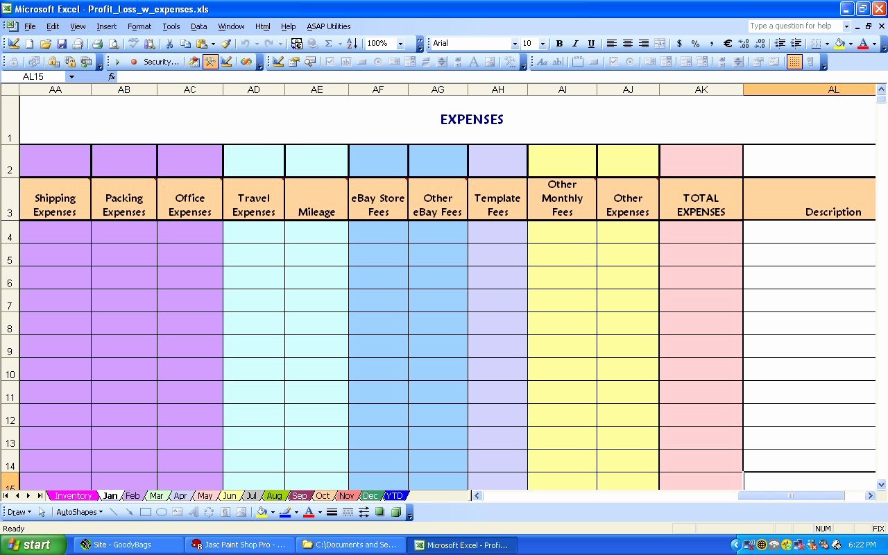 Profit and Loss Excel Spreadsheet Beautiful Profit and Expense Spreadsheet Profit Loss Spreadsheet