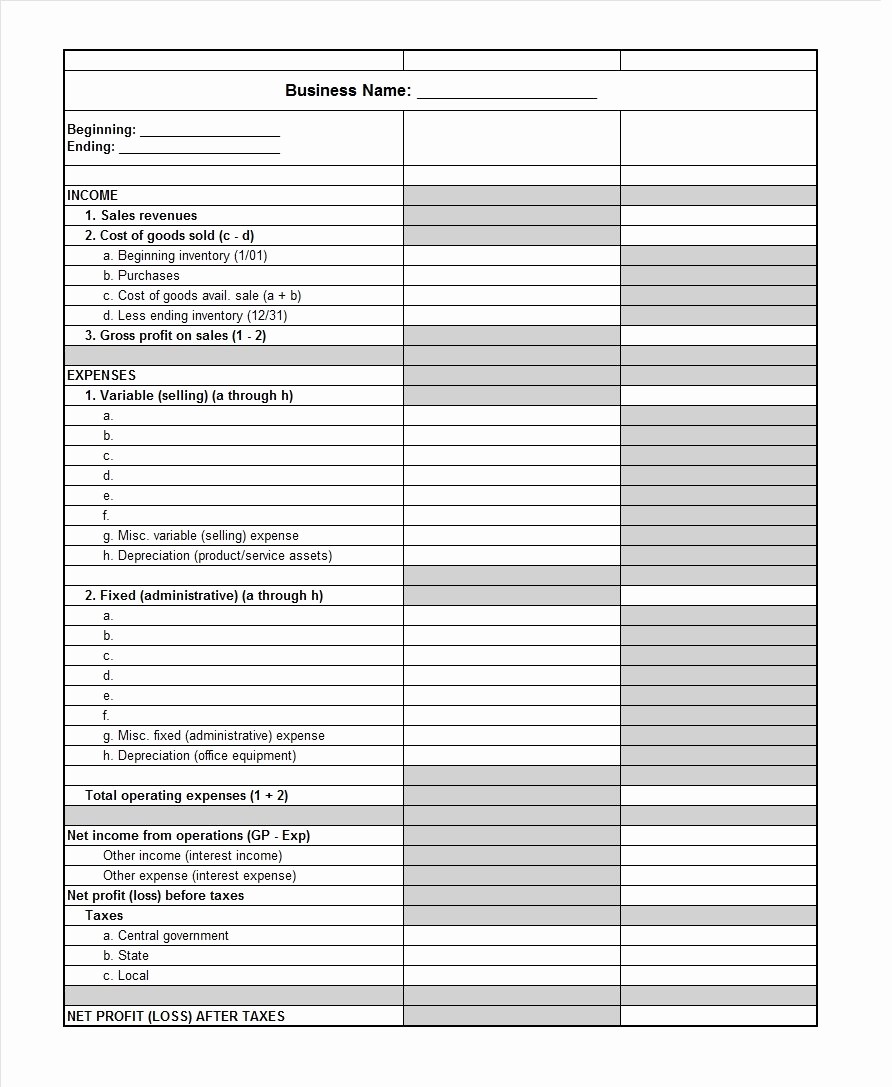 Profit and Loss Statements Template New 35 Profit and Loss Statement Templates &amp; forms