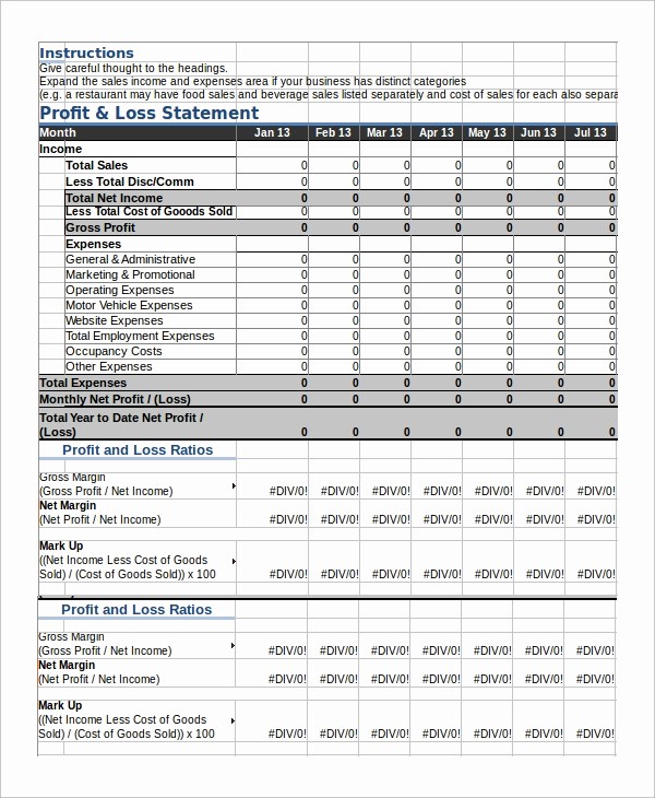 Profit and Loss Statements Template New 8 Sample Profit Loss Statements