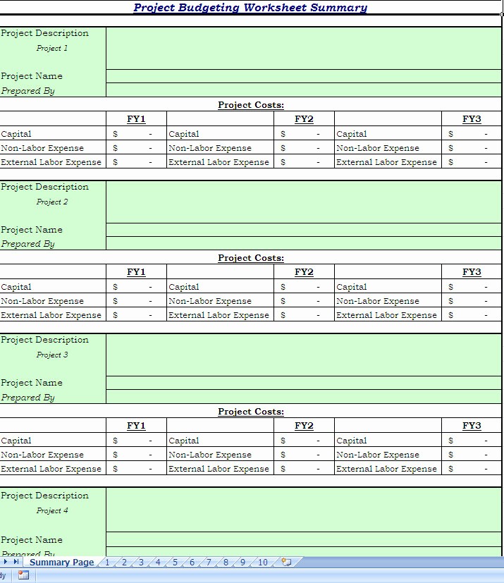 Project Budget Template Excel Free Best Of Project Bud Ing Worksheet Summary Excel Template