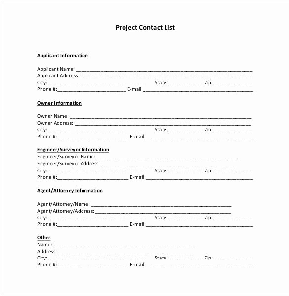 Project Contact List Template Excel Best Of Contact List Template 10 Free Word Excel Pdf format