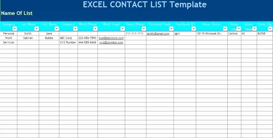 Project Contact List Template Excel Fresh Work List Template Excel Task List Template Excel