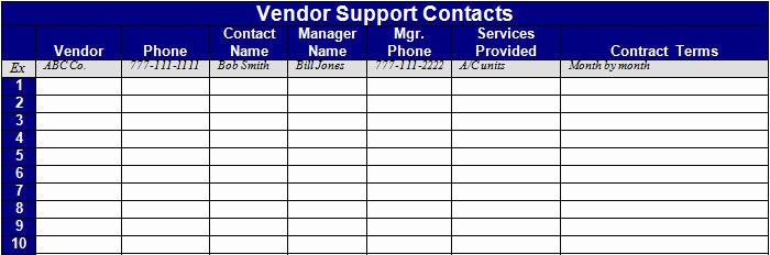 Project Contact List Template Excel Lovely Keep A Vendor Contact List Handy for Quick Support