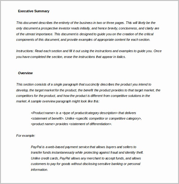 Project Executive Summary Template Word Elegant 31 Executive Summary Templates Free Sample Example