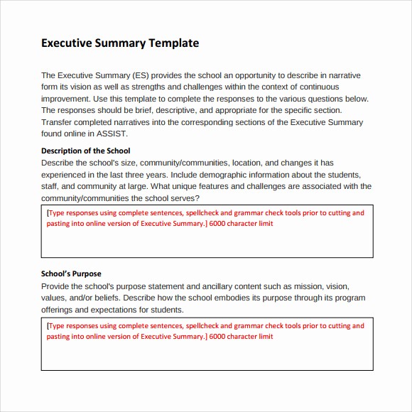 Project Executive Summary Template Word Inspirational 9 Executive Summary Templates for Free Download