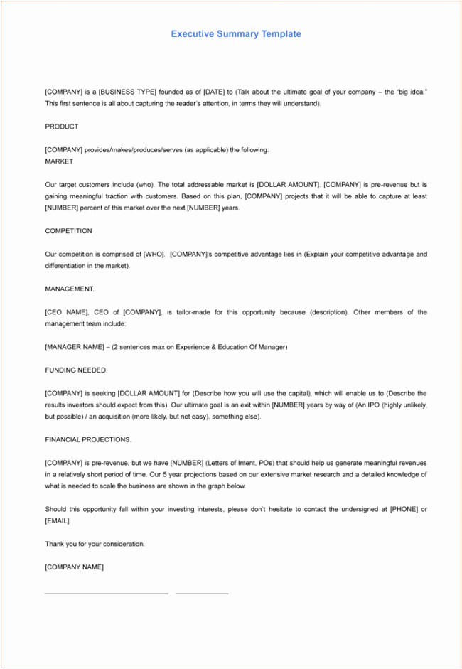 Project Executive Summary Template Word Unique 5 Executive Summary Templates for Word Pdf and Ppt