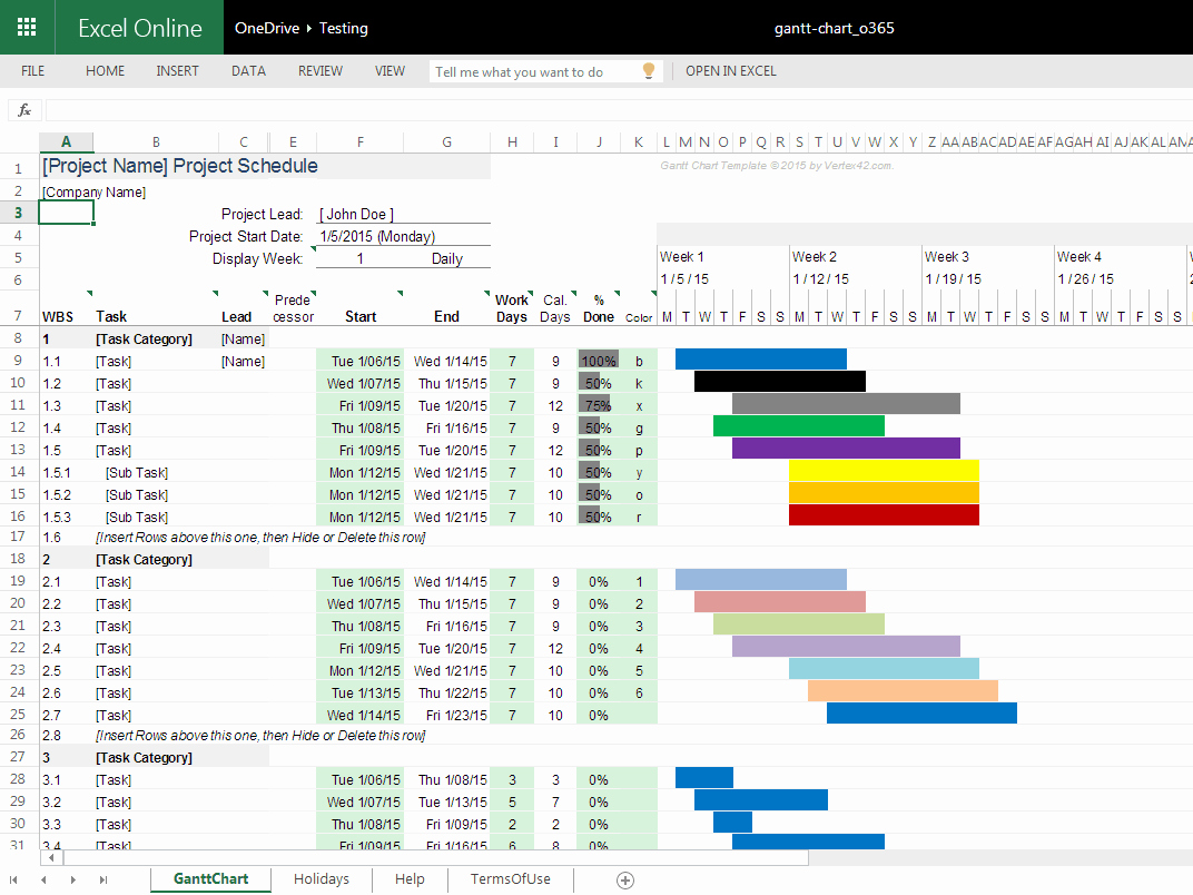 Project Management Charts In Excel New Gantt Chart Template Pro for Excel