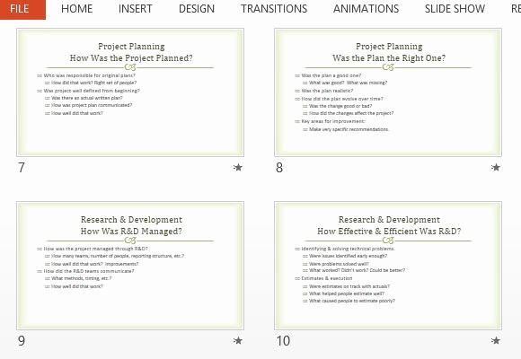 Project Management Post Mortem Template New Project Post Mortem Presentation Template for Powerpoint