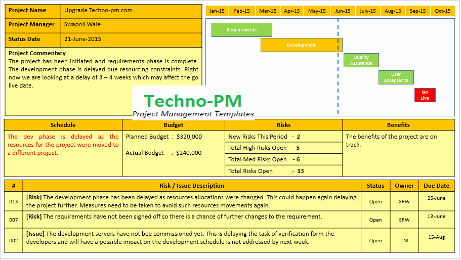 Project Management Progress Report Template Best Of Project Status Report Template Free Download Free