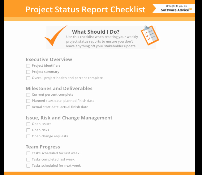 Project Management Status Report Example Luxury Project Status Report Checklist Creating Your Weekly Report