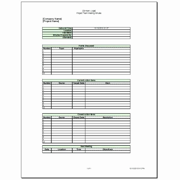 Project Meeting Minutes Template Excel Elegant Collaborative Team Weekly Meeting Template Agenda Word