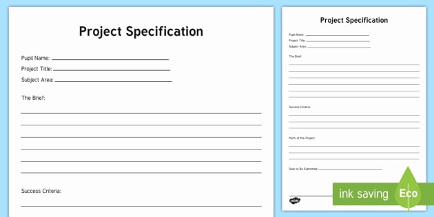 Project Planning Template for Students Elegant Project Specification Planning Template Project
