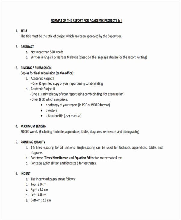 Project Report format In Word Unique Inspirational Project Report format